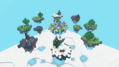 The Sundered Crown from above: a ring of shards round the broken ring the Crystal once hung in, a crystal leaning at its heart, the cloud sea far below.