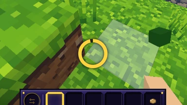 On a phone, a finger held on the turf: a gold ring filling round the spot as the block gives.