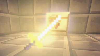 Dawnbrand in a Vael Reliquary’s vault: its blade blazing gold on the stone floor before the heart plinth.